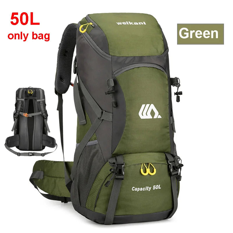 50L Hiking Backpack with Rain Cover – Waterproof Outdoor Travel Bag for Men & Women