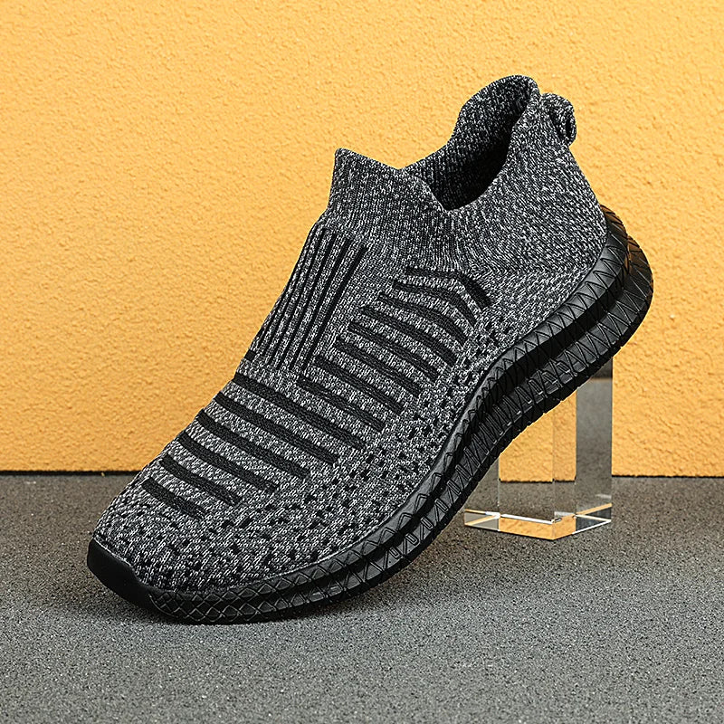 Men's Slip-On Knit Sneakers – Lightweight & Breathable Walking Shoes