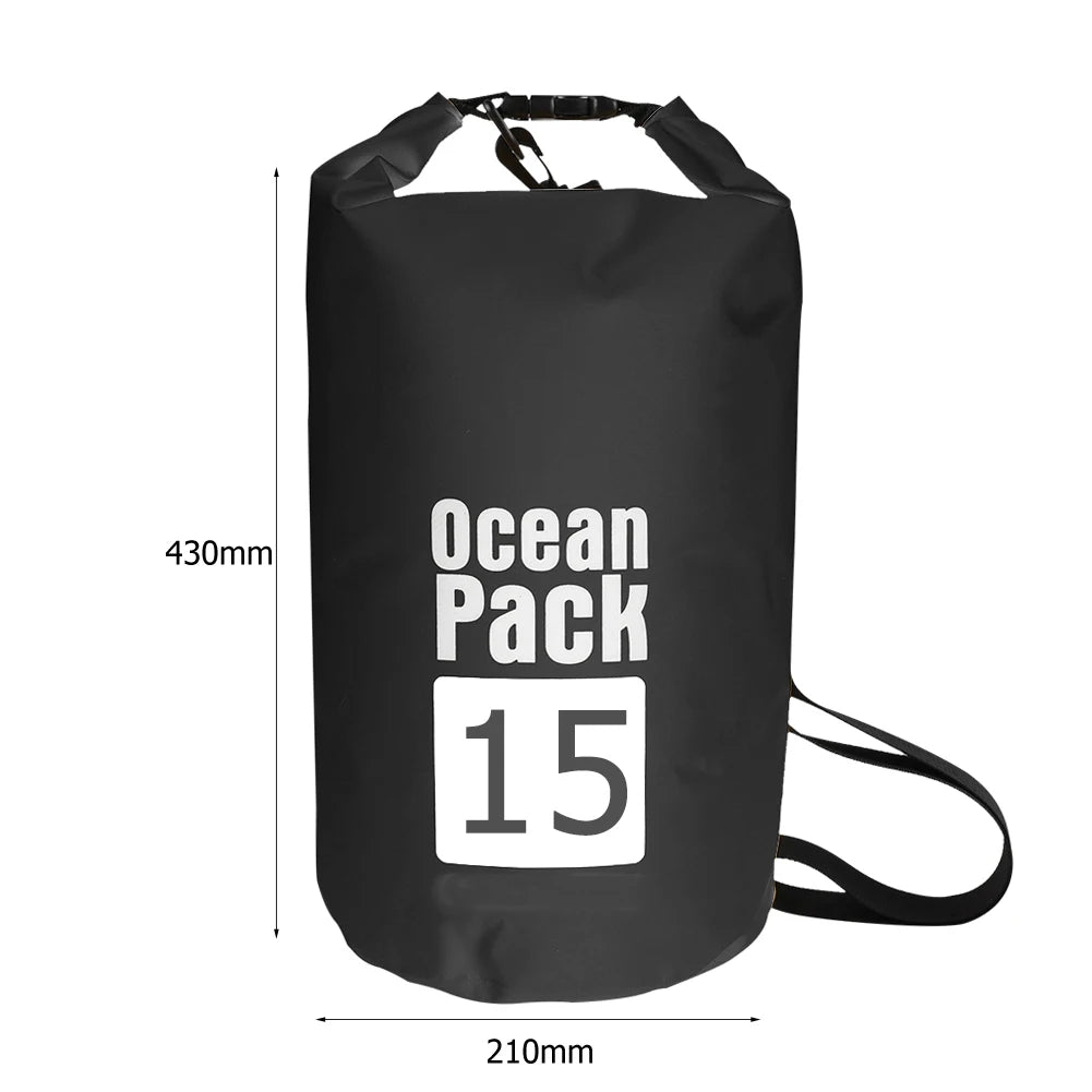 Waterproof Dry Bag – Foldable Roll-Top Pack 2L 3L 5L 10L 15L