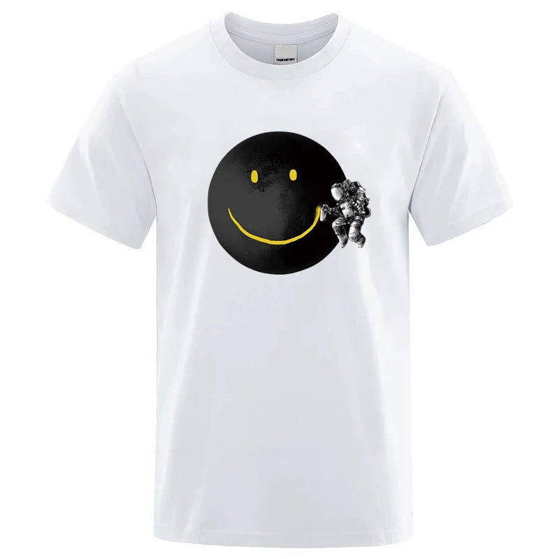 Funny Spaceman Graphic T Shirt Cotton Blend Casual Tee