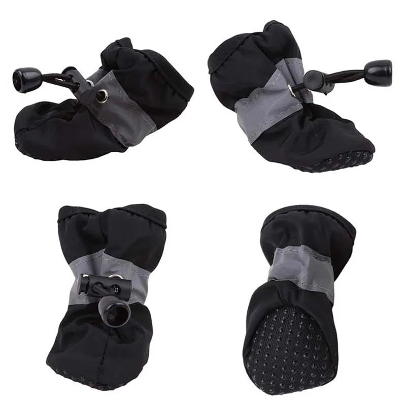 Dog Boots Waterproof Non-Slip – Set of 4 with Reflective Strip