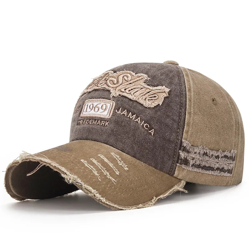 Embroidered Vintage Baseball Cap – Distressed Streetwear Hat