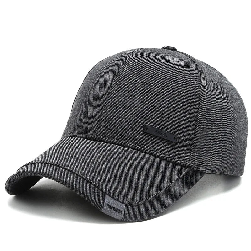 Baseball Cap with Metal Label – Unisex Adjustable Hip Hop Hat