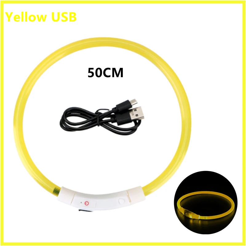 LED Dog Collar USB Rechargeable Glowing Safety Collar