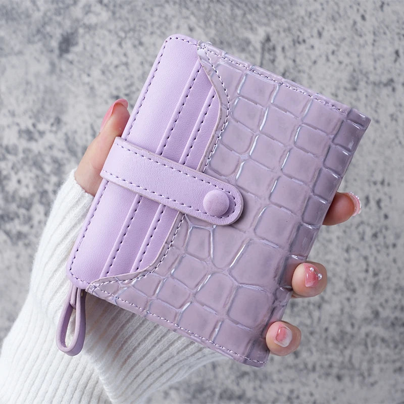Crocodile Print Mini Wallet – Women's Card Holder Clutch Coin Purse