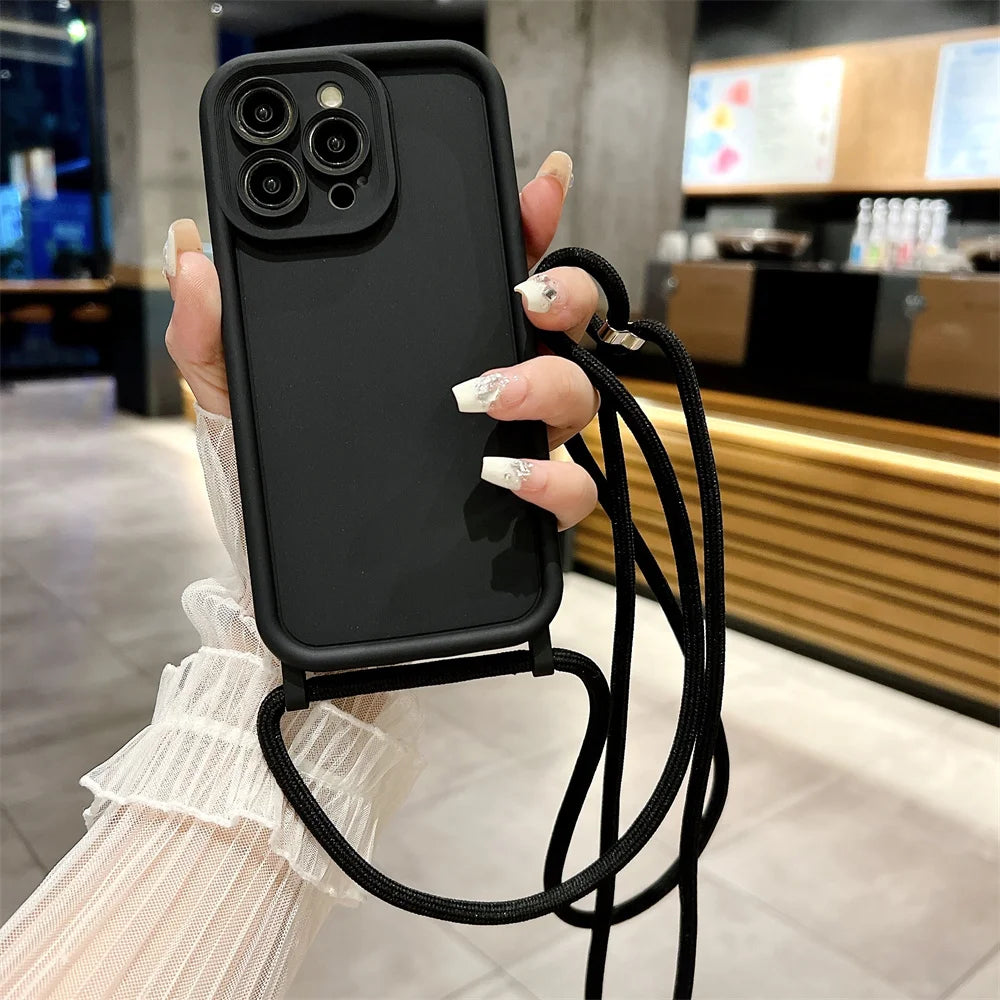 Phone Case Iphone 14 13 15 16 Pro Max 17 Air 16e 12 11 X Xs 8 Plus Se2022 Crossbody Adjustable