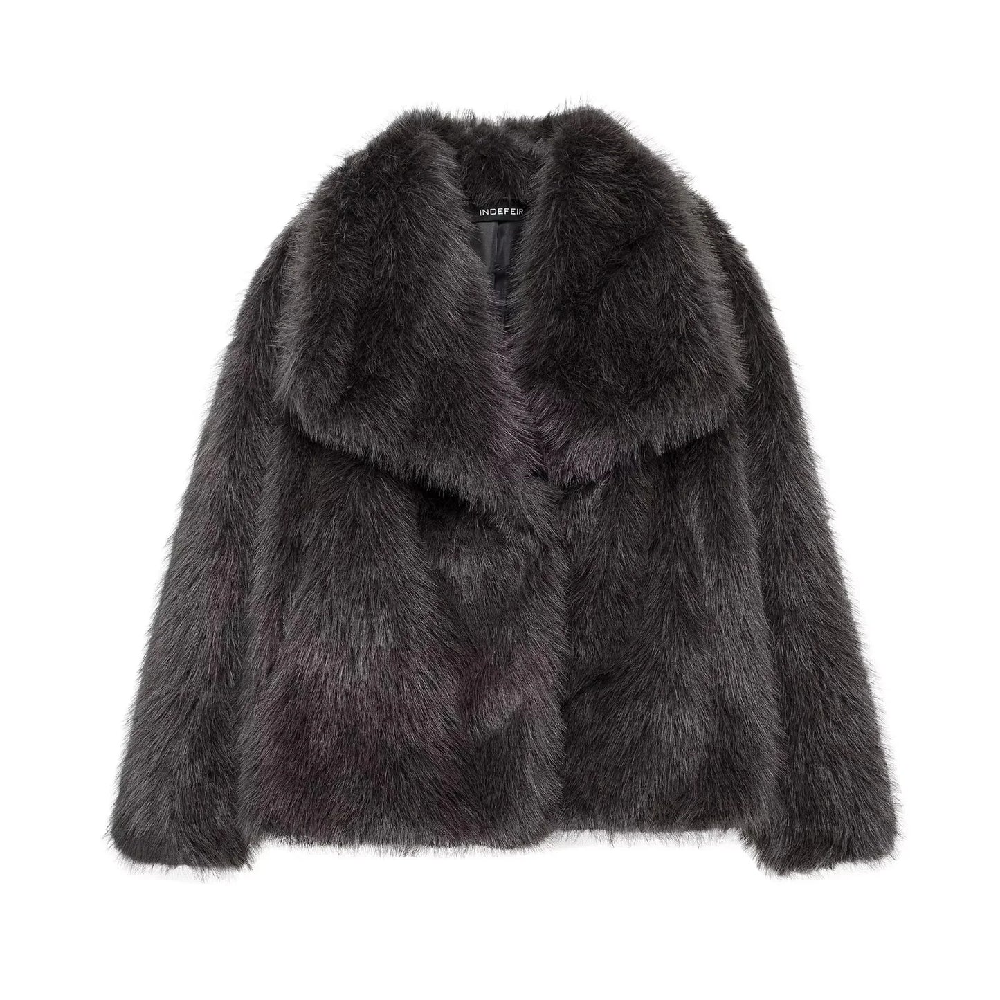 Women's Faux Fur Jacket – Fluffy Oversized Collar Warm Coat