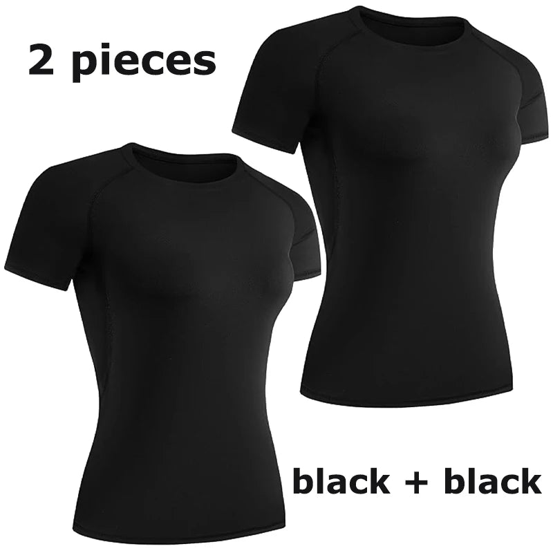 Women's Compression Athletic T-Shirt – Short Sleeve Quick Dry Workout Top