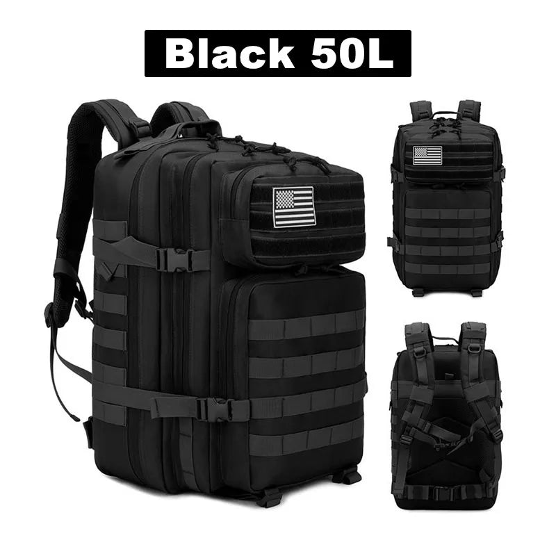 50L Tactical Backpack – Waterproof Military Rucksack for Men