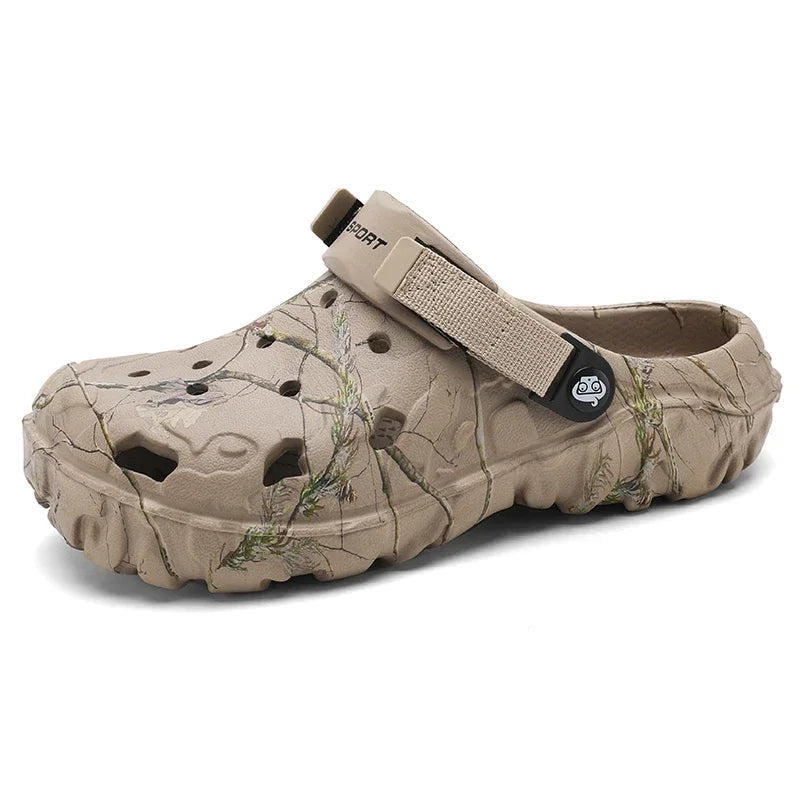 Men's Camo Print Garden Clogs – Chunky Platform Outdoor Shoes