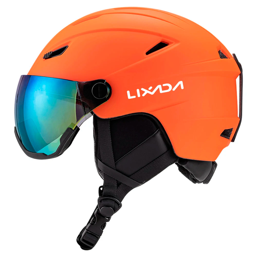 Ski Helmet with Integrated Visor Goggles – Lixada Snowboard Helmet