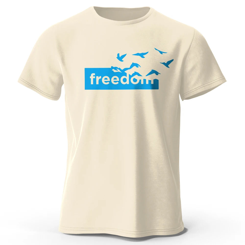 Freedom Letter Graphic T Shirt Oversized Cotton Tee