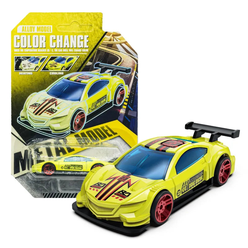 Color-Changing Die-Cast Racing Car Toy – 1:64 Pull Back Model