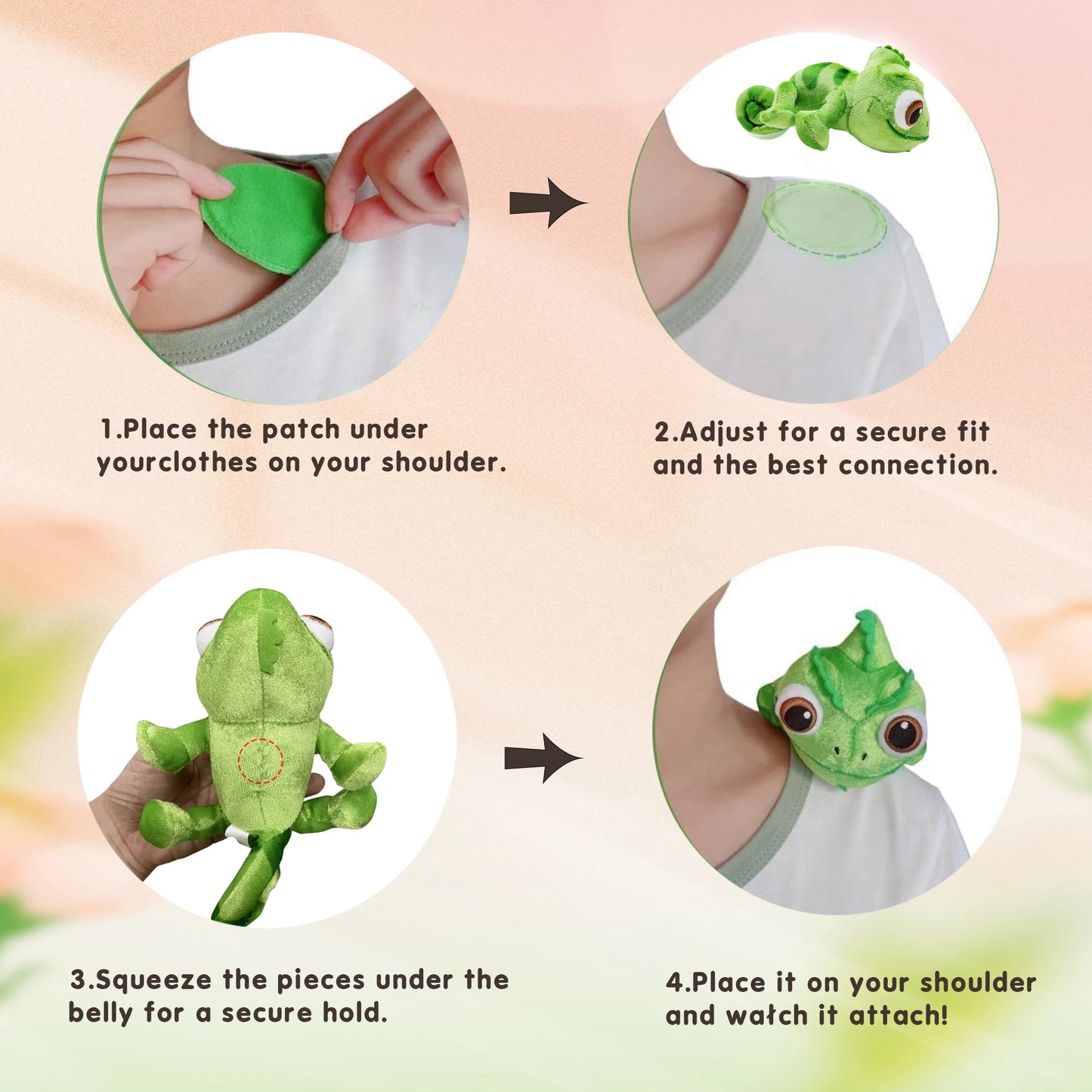 Pascal Chameleon Plush Toy 6.7in – Rapunzel Stuffed Animal Gift