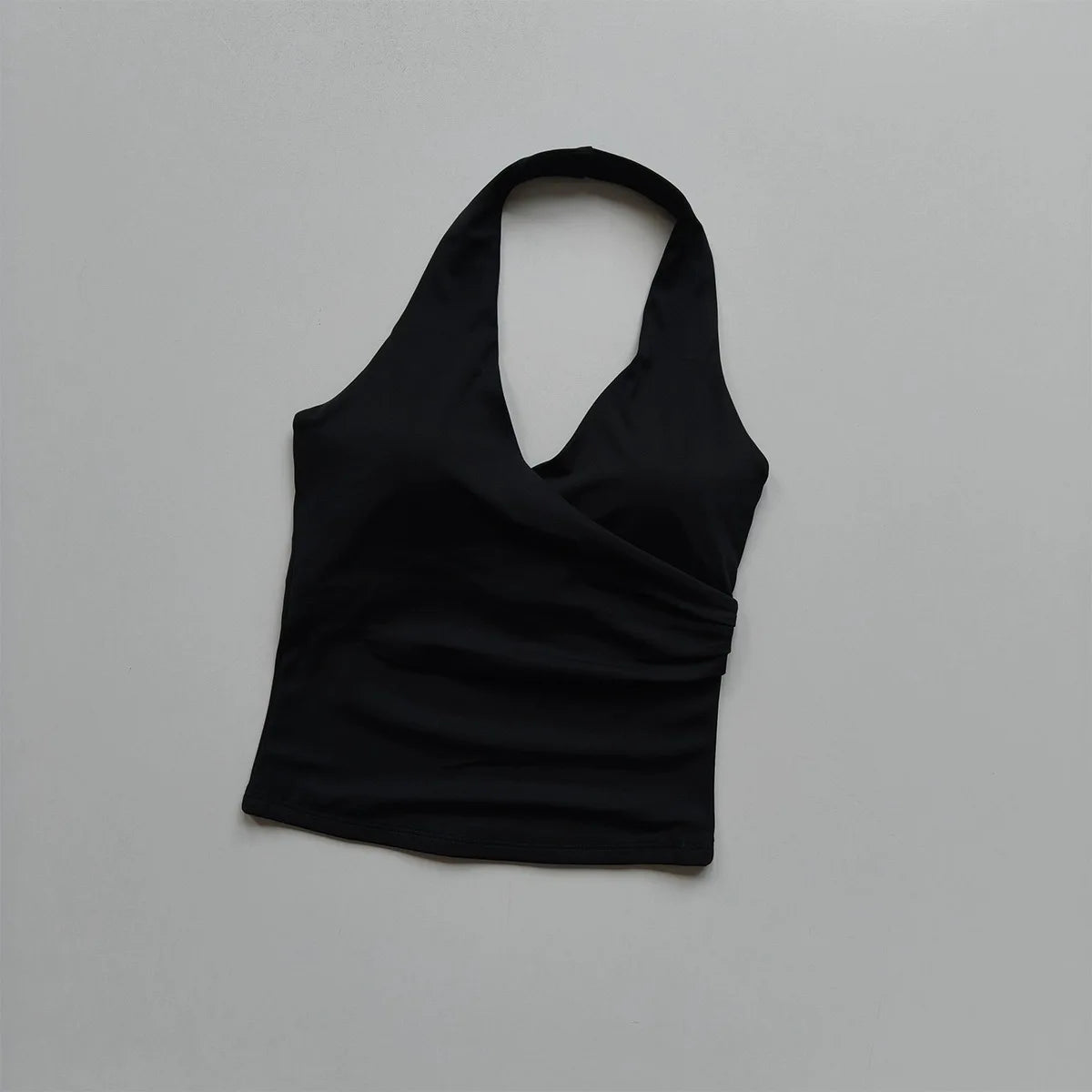 Women's Halter Neck Yoga Sports Bra – V-Neck Fitness Crop Top