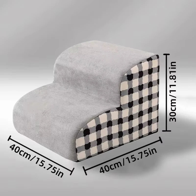 Pet Stairs for Bed – 2 or 3 Step Foam Dog & Cat Ladder, Washable