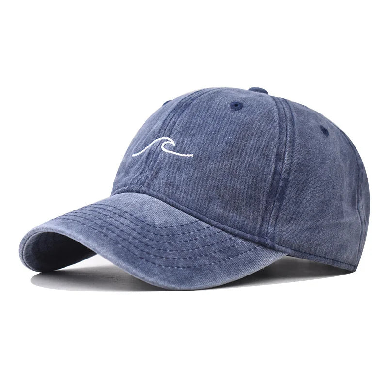Wave Embroidered Baseball Cap – Unisex Adjustable Dad Hat