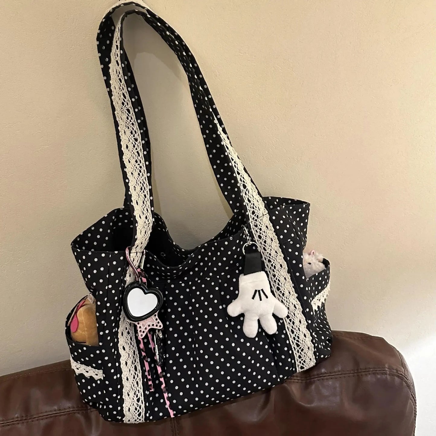 Canvas Tote Bag – Women's Korean Vintage Lace Shoulder Handbag