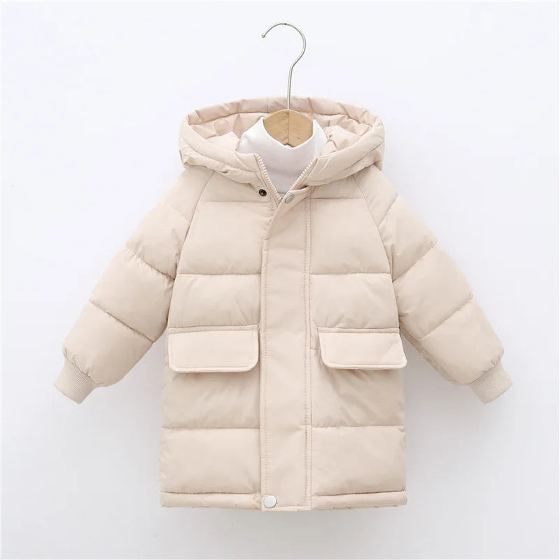 Kids Hooded Puffer Parka Coat – Warm Winter Jacket for Boys & Girls