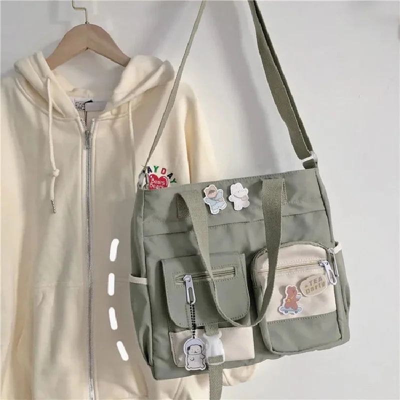 Canvas Crossbody Tote Bag for Women – Cute Shoulder Messenger Bag
