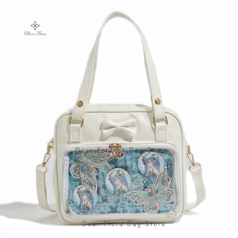 Cute Bow Ita Bag – Transparent DIY Badge Crossbody
