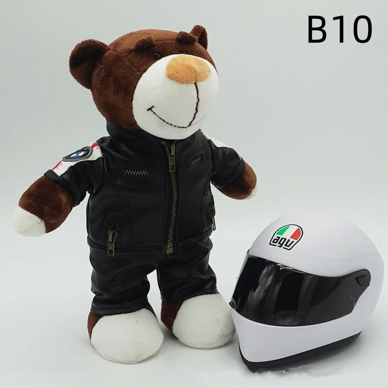 Motorcycle Helmet Teddy Bear Plush Toy – Biker Stuffed Animal Gift