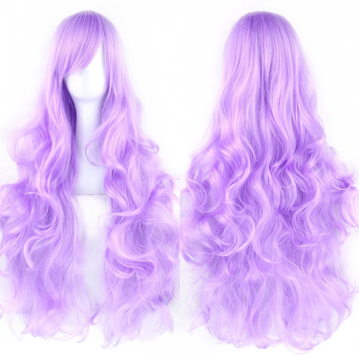 Soowee Curly Long Synthetic Hair Green Wig Hairpiece Pink Black Party Cosplay Wigs Women