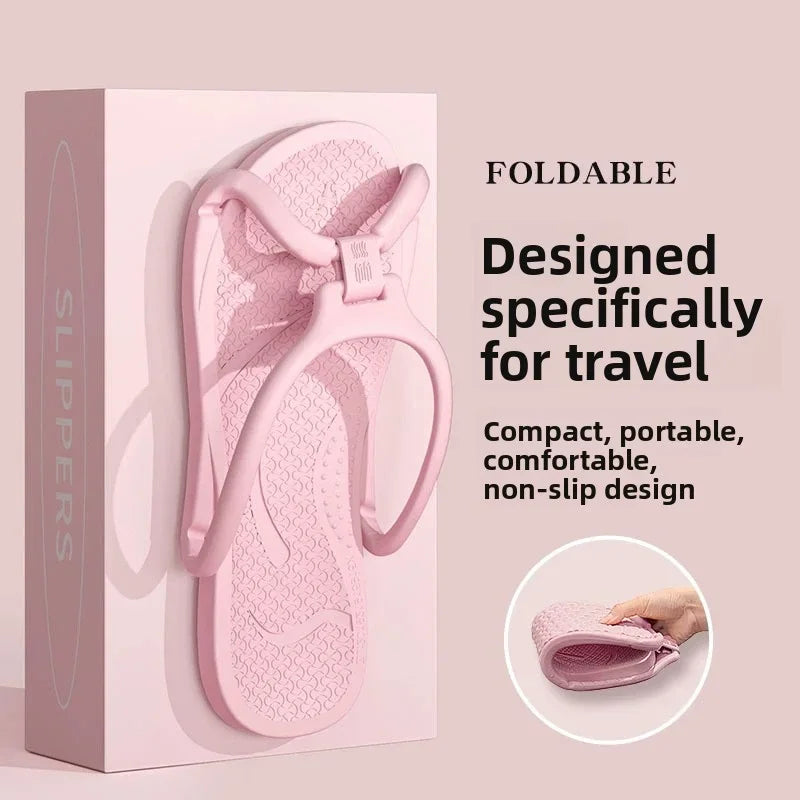 Foldable Travel Slippers – Ultra-Soft EVA Quick-Dry Flip Flops with Drainage Holes