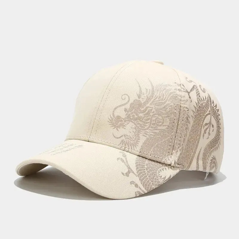 Dragon Pattern Baseball Hat – Chinese Style Cap for Men & Women