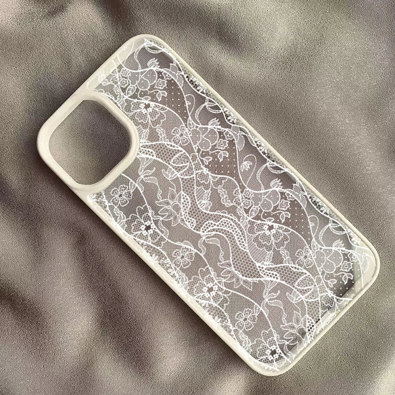 Vintage White Lace Floral Phone Case Iphone 17 16 15 14 11 12 13 Pro Max 16e 17air X Xr Xs 7 8 Plus