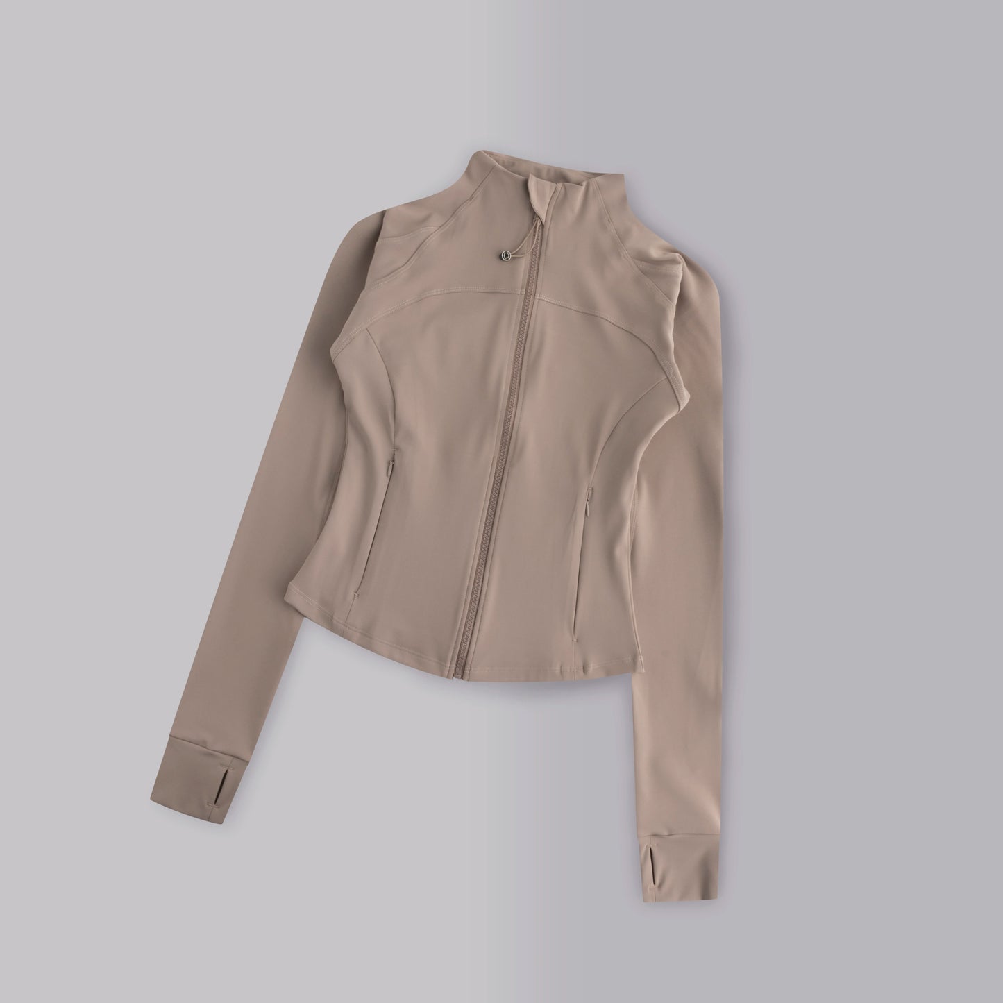 Women's Full-Zip Yoga Running Jacket with Thumbholes – Long Sleeve Gym Top