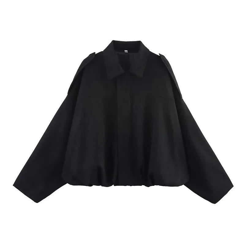 Women's Oversized Bomber Jacket – Vintage Loose Outerwear