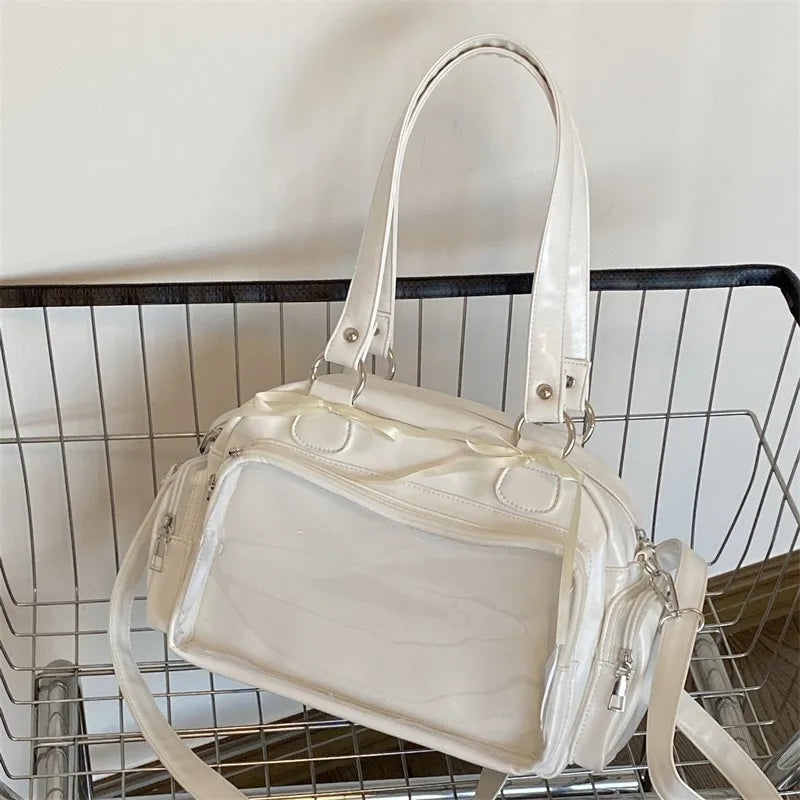 Cute Bow Bowling Bag Versatile Women's Shoulder Bag