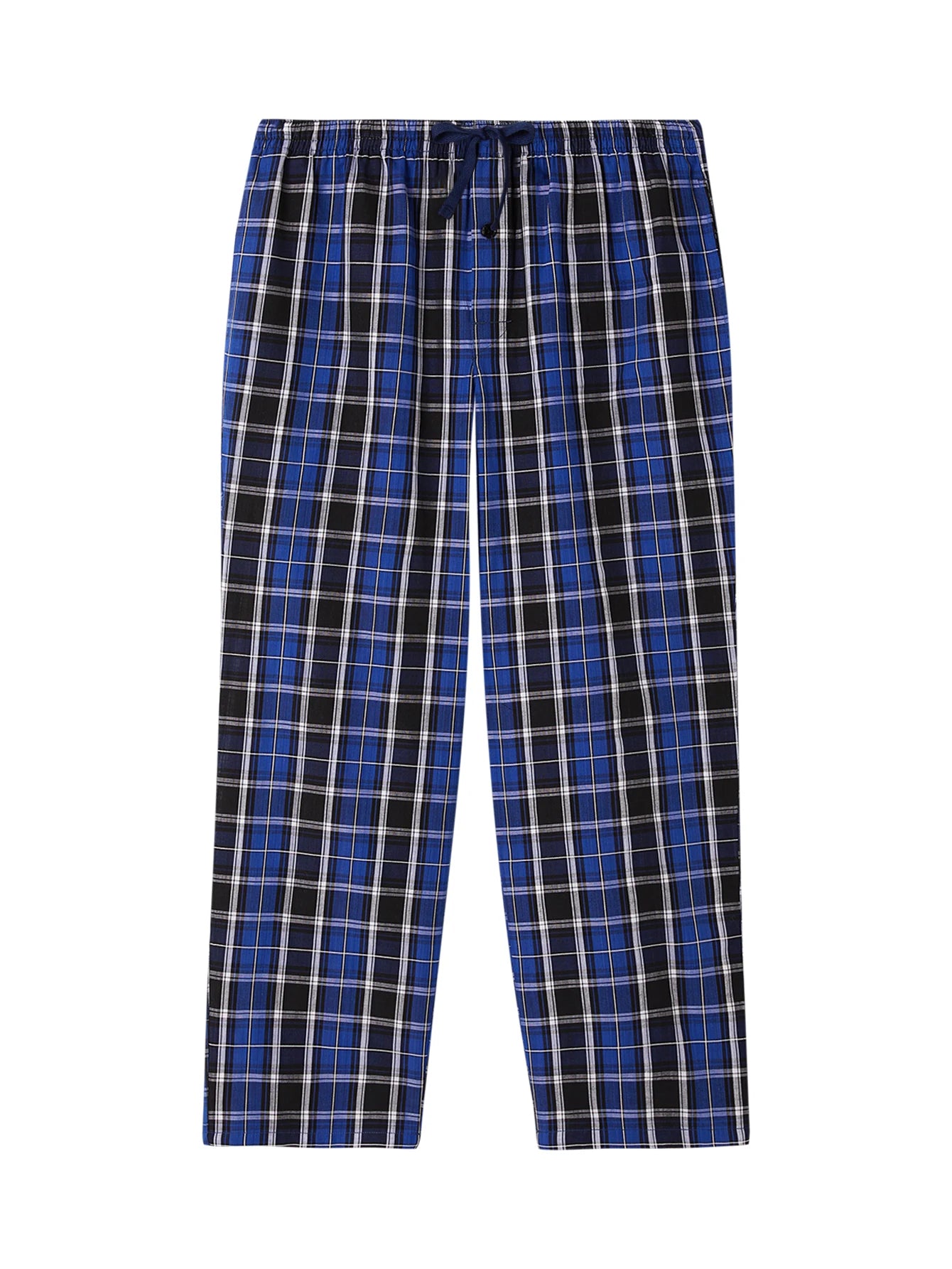 Men's Checked Cotton Pajama Pants with Pockets