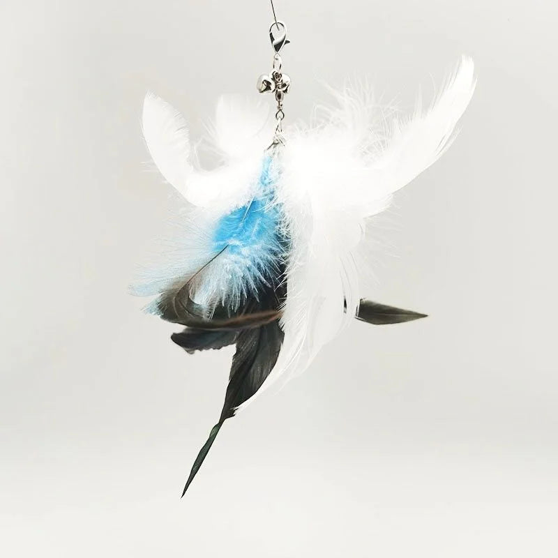 Suction Cup Bird Feather Cat Wand Toy – Interactive Kitten Hunting Toy with Bell