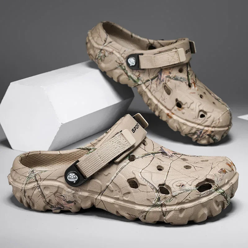 Men's Camouflage Clog Sandals – Lightweight Non-Slip Garden Shoes