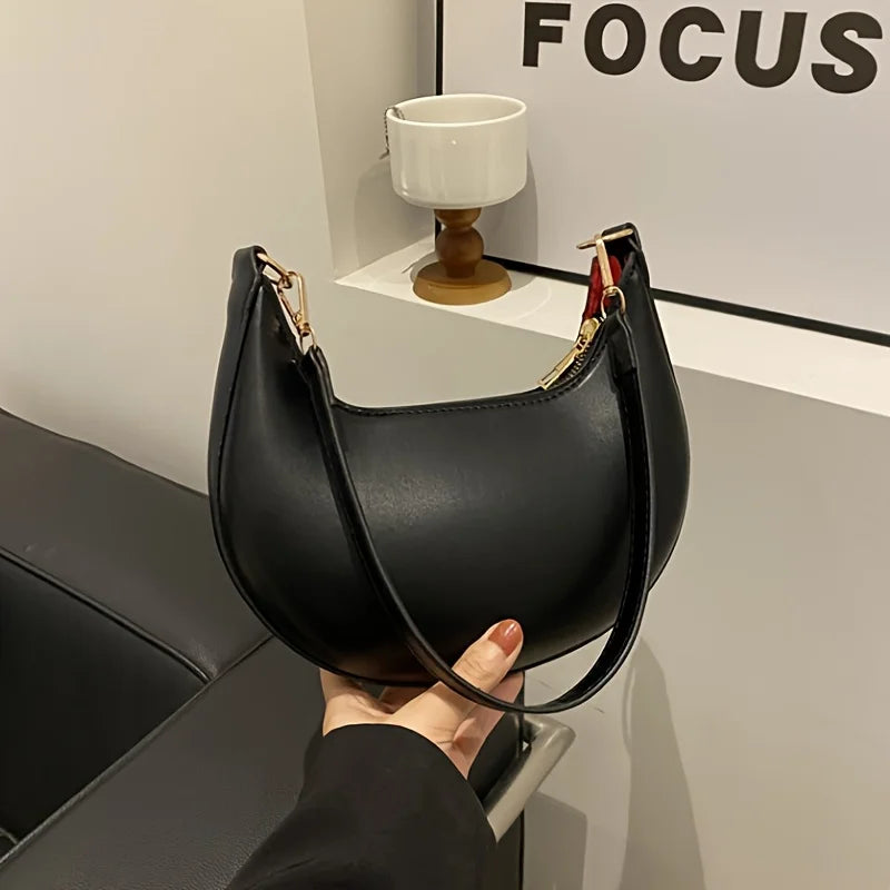 Moon Shoulder Bag for Women – Crescent Hobo Purse in PU Leather