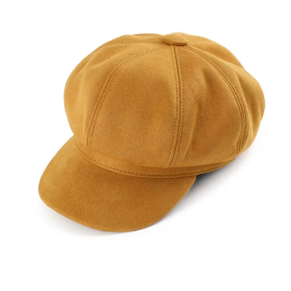Newsboy Cap – Casual Suede Baker Hat for Women