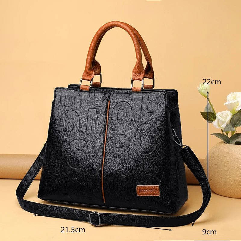 PU Leather Tote Handbag for Women – Large Capacity Crossbody Bag