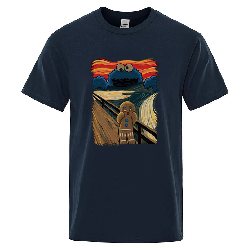 Casual Graphic T Shirt Cotton Blend Short Sleeve Tee
