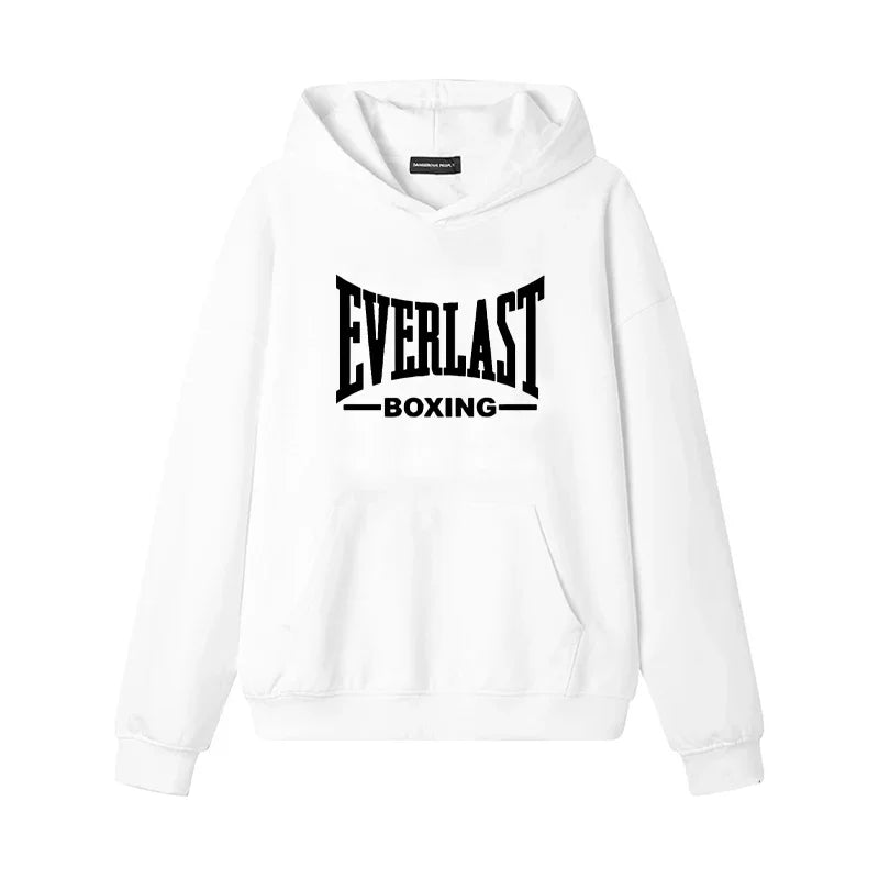 Vintage Boxing Logo Graphic Hoodie Casual Pullover Sweatshirt