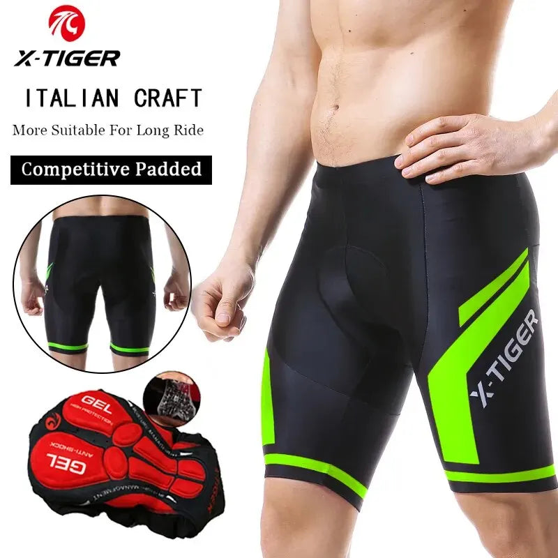 X-Tiger Men's Gel Pad Cycling Shorts – MTB Road Bike