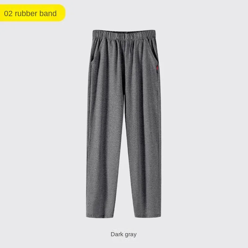 Men's Cotton Pajama Pants – Plus Size Elastic Waist Lounge Trousers