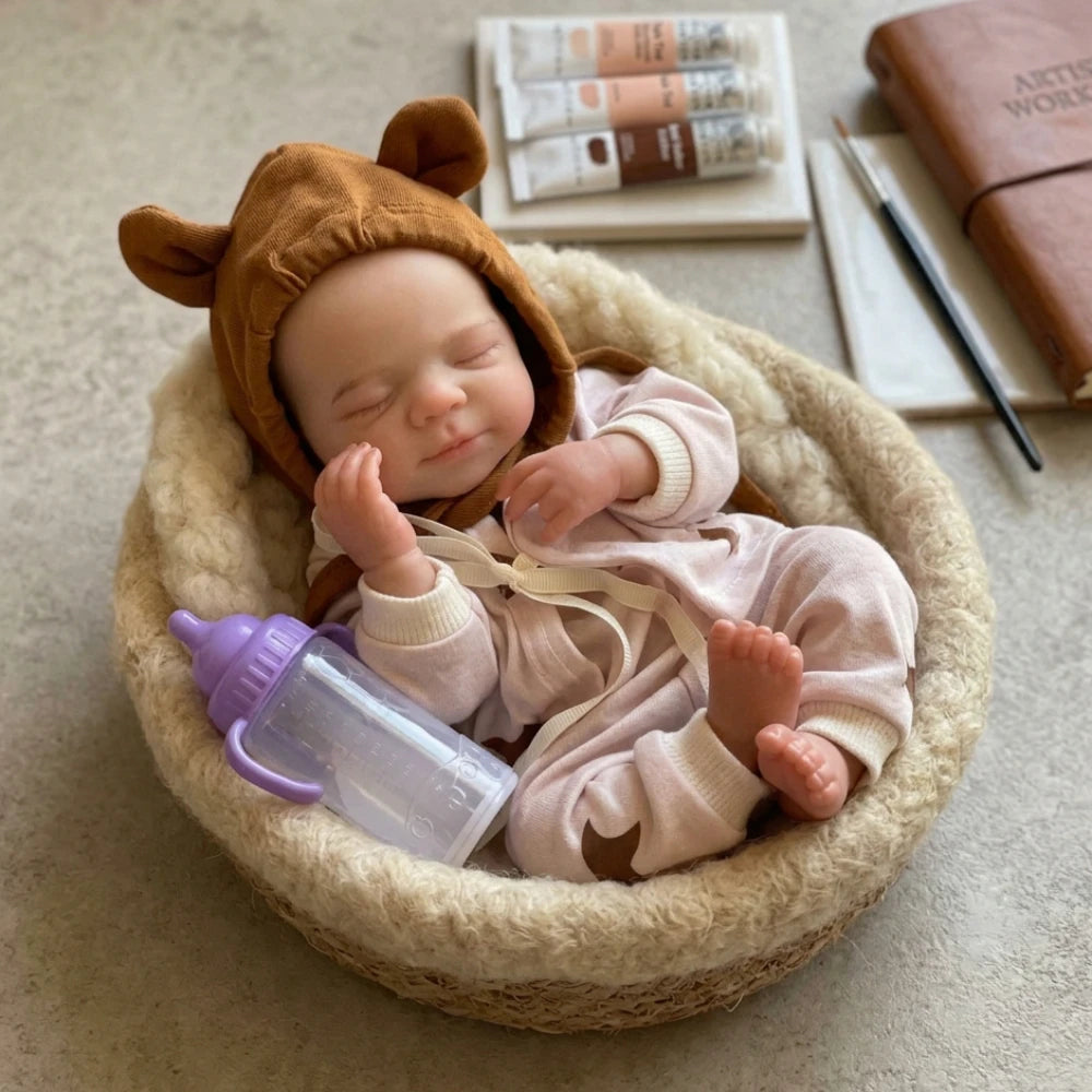 Pascale 13 Inch Soft Silicone Reborn Baby Doll – Handmade Newborn Girl