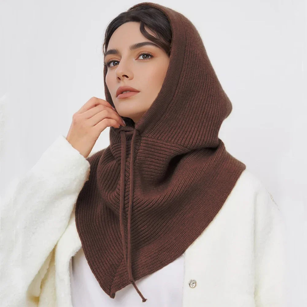 Knit Balaclava Hood Scarf – Women's Warm Winter Neck Cap