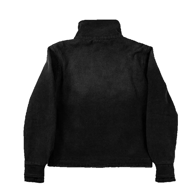 Y2K Fencing Jacket – Vintage Wash Gothic Streetwear Unisex Canvas Coat