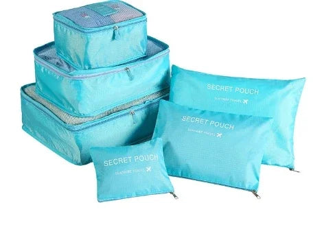 6-Piece Travel Packing Cubes Set with Secret Pouches
