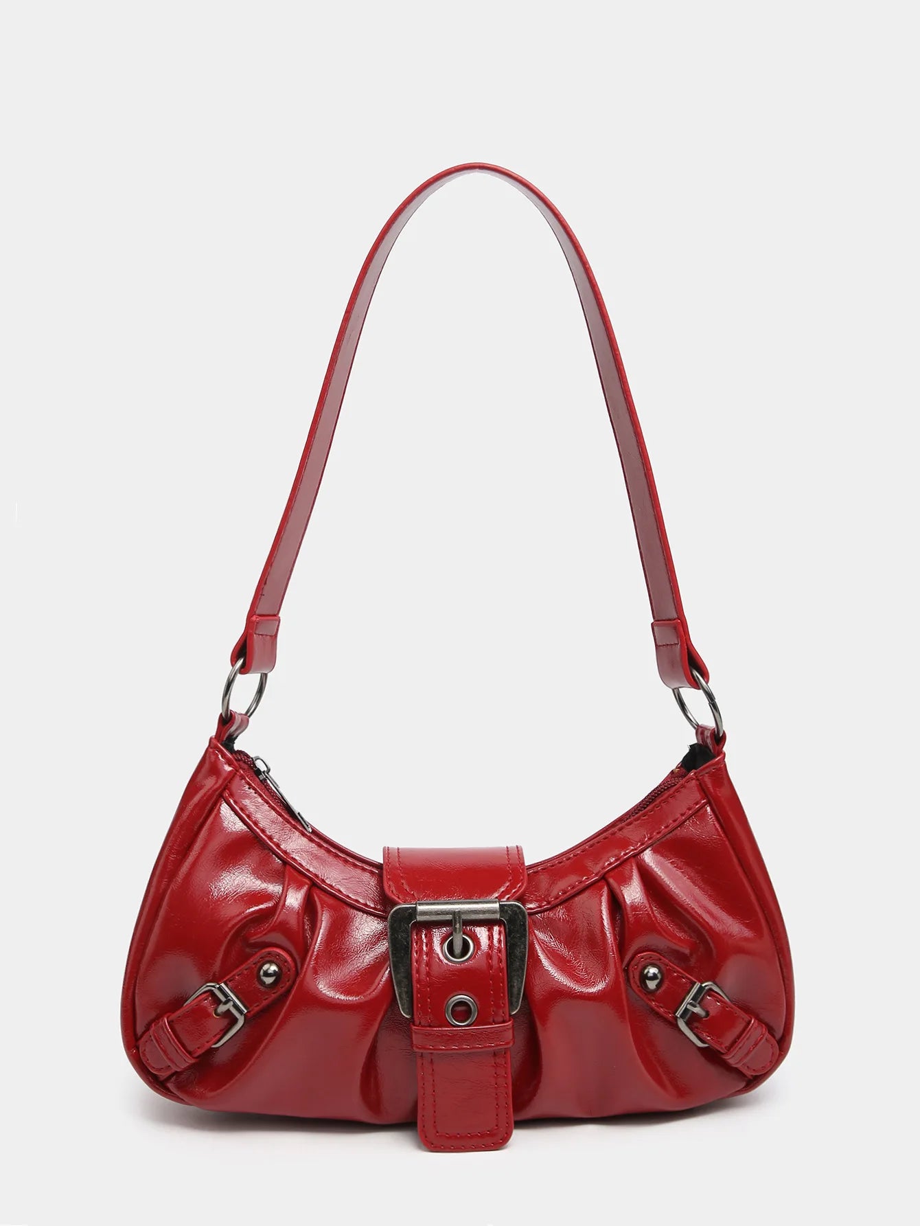 Retro Y2K Leather Shoulder Bag Women's Vintage Hobo Purse