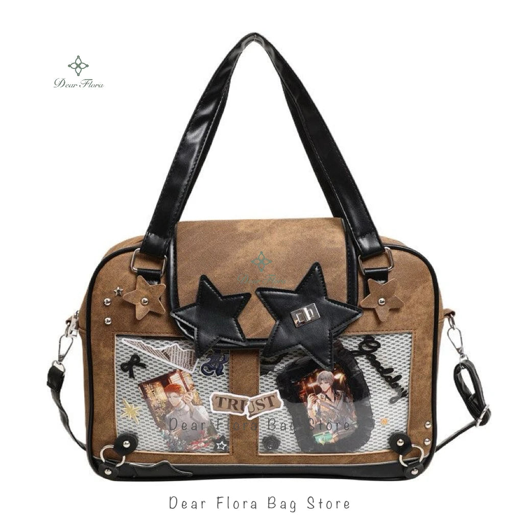 Ita Bag Y2K Star Transparent Pocket Crossbody – Lolita DIY Display Shoulder Bag