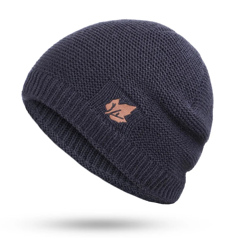 Winter Knit Beanie Hat Fleece Lined Warm Slouchy Cap